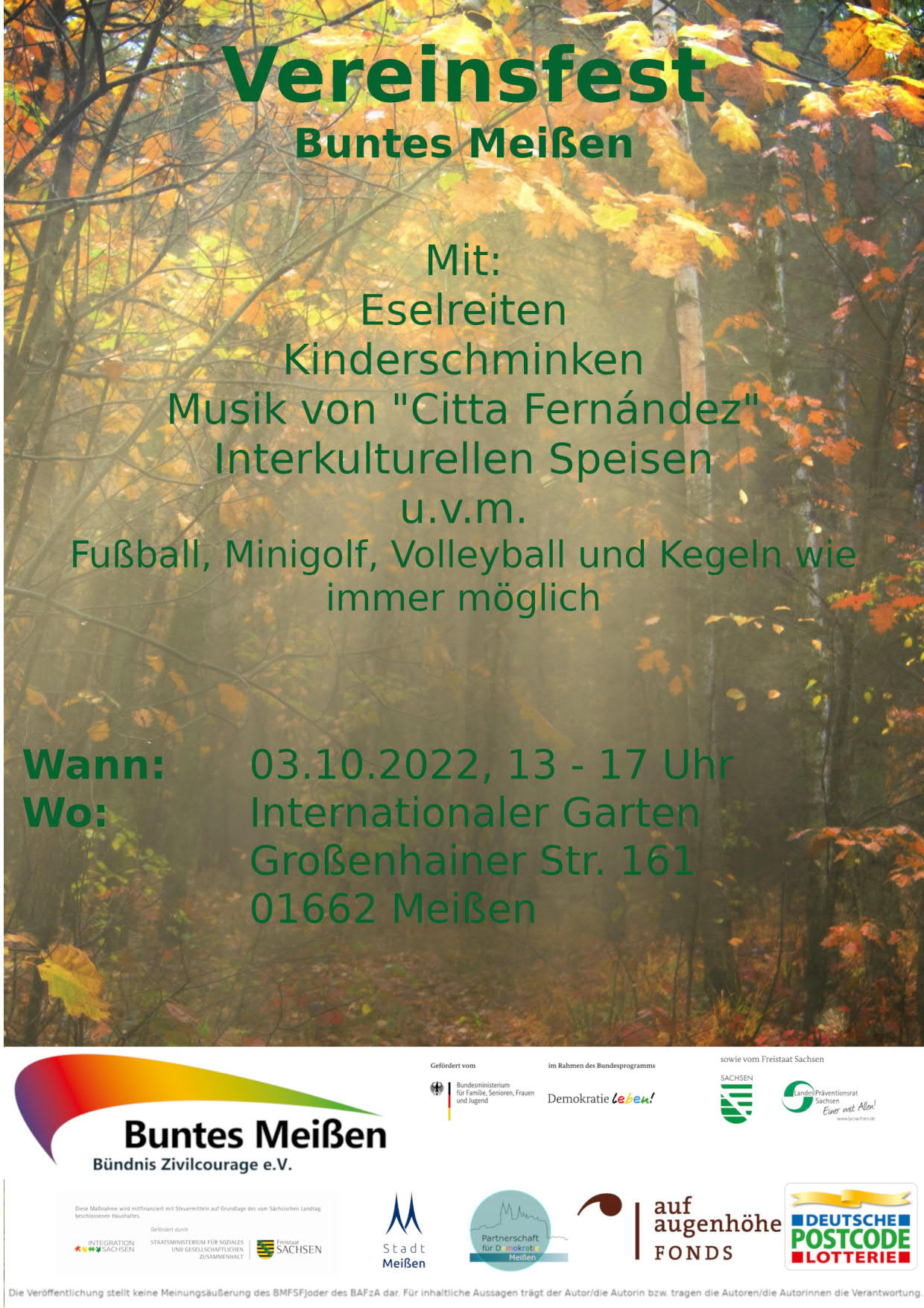 Einladung Vereinsfest Buntes Meißen e.V. – 03.10.2022 – Internationaler ... Einladung Vereinsfest Buntes Meißen e.V. – 03.10.2022 – Internationaler ...